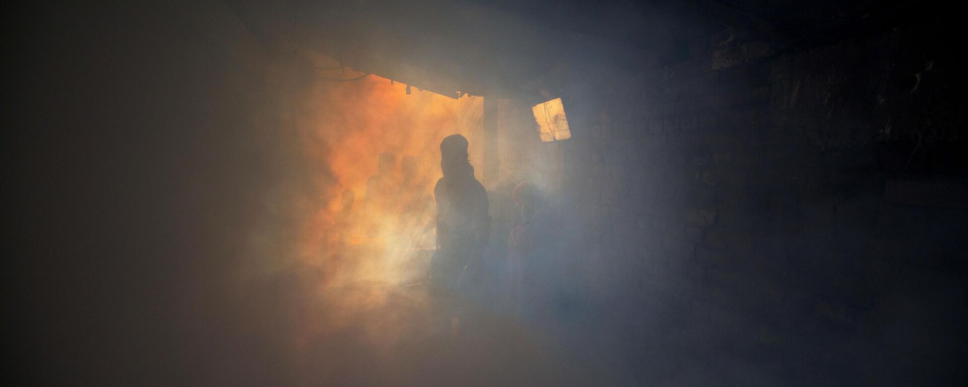 A municipal worker fumigates an alley in an impoverished area to prevent the spread of mosquito-borne diseases in New Delhi, India, Friday, Sept. 2, 2016. - Sputnik India, 1920, 19.12.2022