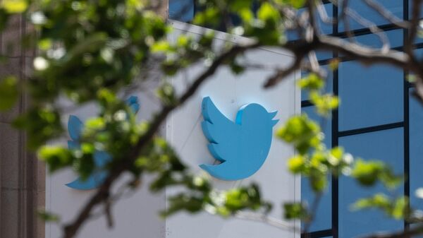 The Twitter logo is seen at their headquarters on April 26, 2022 in downtown San Francisco, California. - Sputnik India