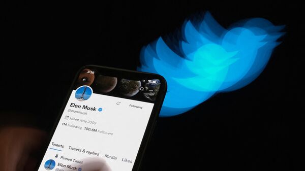 Elon Musk's Twitter page displayed on the screen of a smartphone with Twitter logo in the background in Los Angeles. - Sputnik India