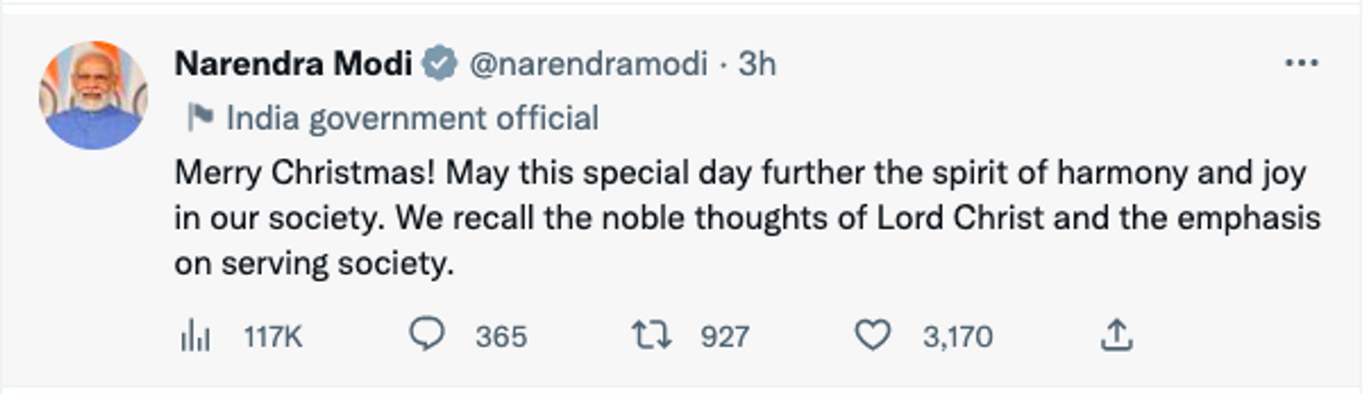 PM Modi Wishing Christmas - Sputnik India, 1920, 25.12.2022