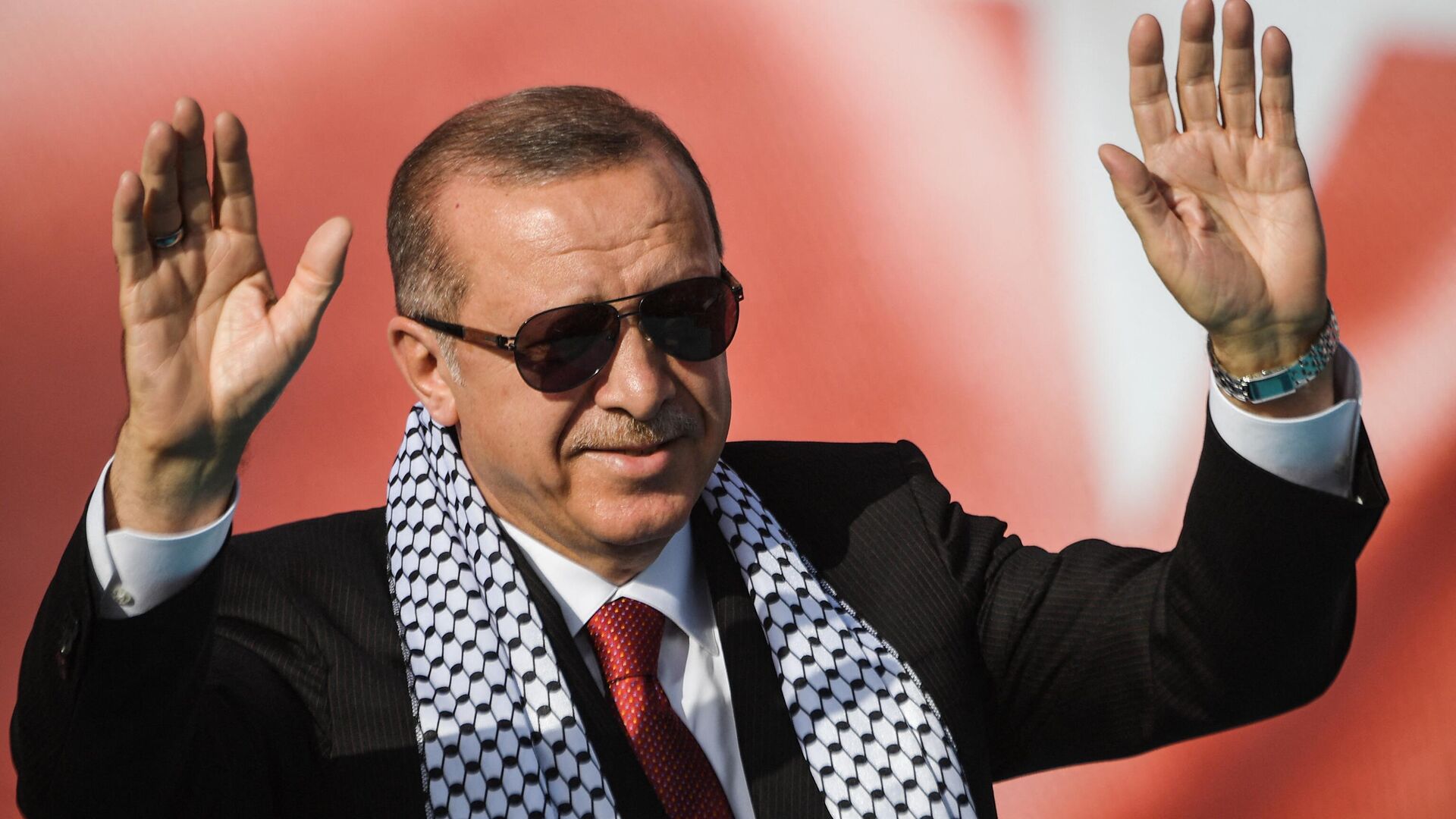 Turkish President Recep Tayyip Erdogan addresses a protest rally in Istanbul on May 18, 2018,  against the recent killings of Palestinian protesters on the Gaza-Israel border and the U.S. embassy move to Jerusalem. - Sputnik India, 1920, 27.12.2022