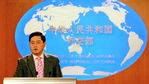 Chinese Foreign Ministry spokesman Qin Gang speaks at a media briefing in Beijing (File) - Sputnik भारत