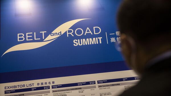 A man attends the Belt and Road Summit in Hong Kong on August 31, 2022 - Sputnik India