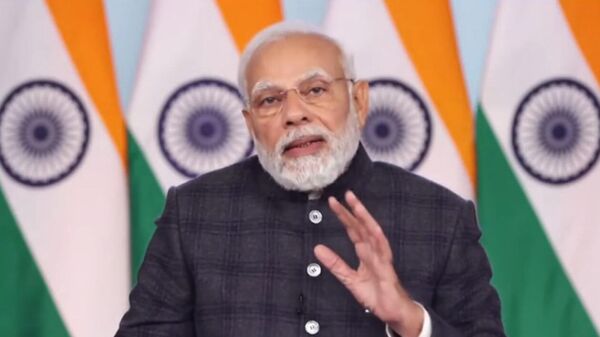 Indian PM Narendra Modi speaks at the Voice of Global South Summit on January 12, 2023. - Sputnik भारत