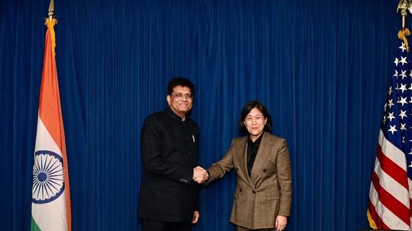India's Minister of Commerce and Industry, Piyush Goyal, meeting with U.S. Trade Representative Katherine Tai  - Sputnik India