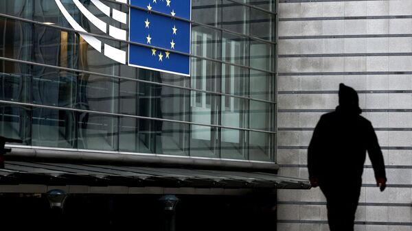 The entrance of the European Parliament in Brussels on December 9, 2022.  - Sputnik भारत
