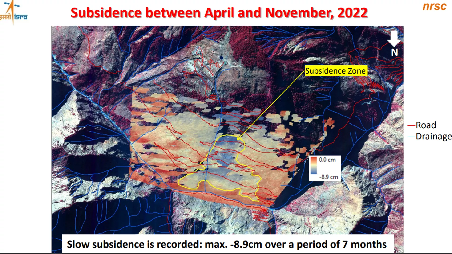 Satellite images of Joshimath town in Uttarakhand that sank 5.4 cm in 12 days according to ISRO's National Remote Sensing Centre Satellite images of Joshimath town in Uttarakhand that sank 5.4 cm in 12 days according to ISRO's National Remote Sensing Centre - Sputnik India, 1920, 13.01.2023