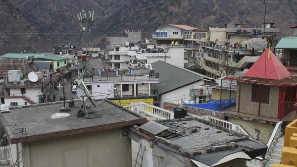 A general view shows the town of Joshimath in Chamoli district of Uttarakhand state on January 11, 2023, after authorities in one of the holiest towns in the Indian Himalayas were evacuating panicked residents on January 8 after hundreds of houses began developing yawning cracks and sinking, officials said. - Sputnik India