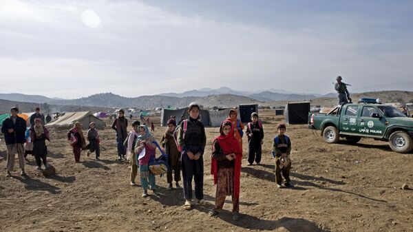 Pakistani refugee children at Gulan camp, some 20 kilometers (12 miles) from the border in the restive Khost province, Afghanistan on Jan. 19, 2015. - Sputnik भारत