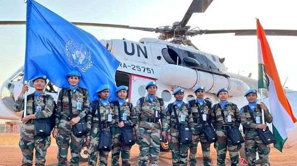 India’s all-women peacekeeping unit for the UN Peacekeeping in Abyei - Sputnik भारत