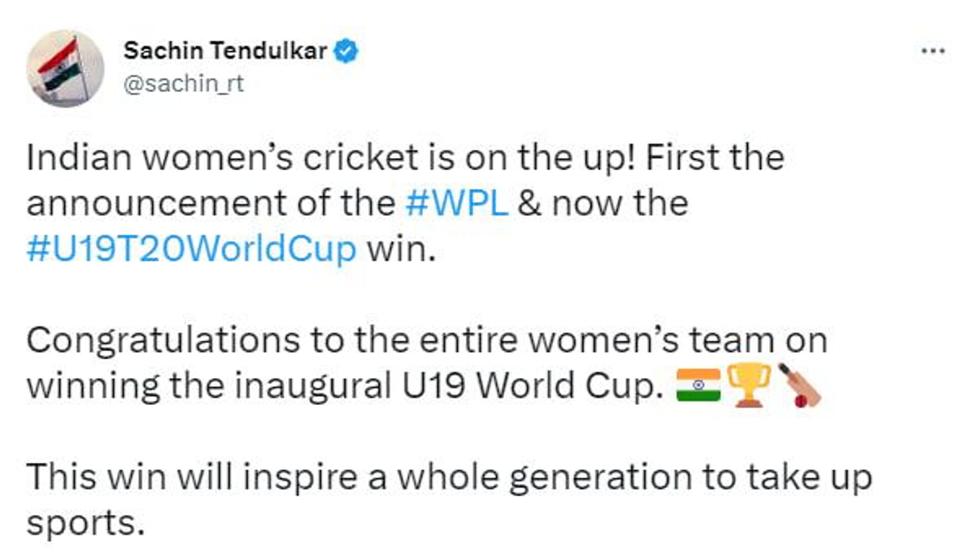 Sachin Tenduklar's tweet - Sputnik भारत, 1920, 30.01.2023