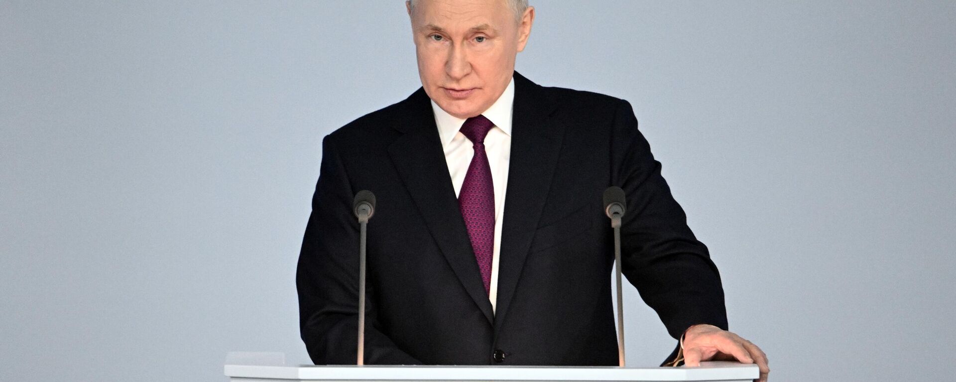 Russia's President Vladimir Putin delivers his regular address to the Federal Assembly on 21 February 2023. - Sputnik भारत, 1920, 16.07.2023