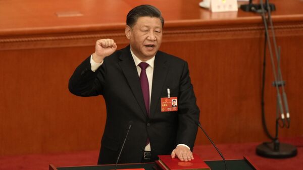 Chinese President Xi Jinping takes his oath - Sputnik भारत