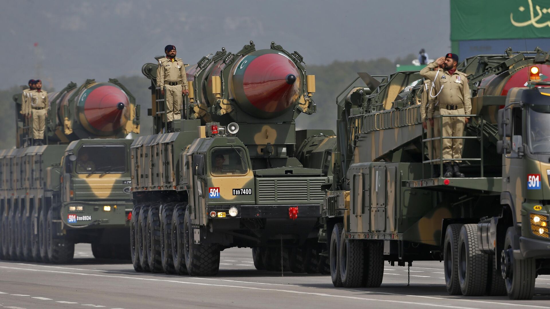 Pakistani-made Shaheen-III and Ghauri missiles, that are capable of carrying nuclear warheads, are displayed during a military parade to mark Pakistan National Day, in Islamabad, Pakistan, Wednesday, March 23, 2022. - Sputnik India, 1920, 16.03.2023