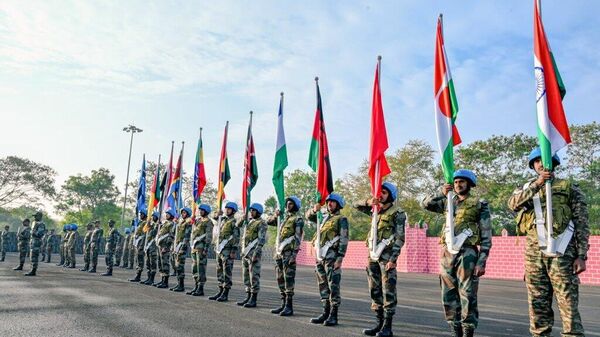 Africa-India Joint Military Exercise AFINDEX 2023 at Pune. The Exercise is focused on Humanitarian Mine Action and Peace Keeping Operations under the UN mandate. - Sputnik भारत