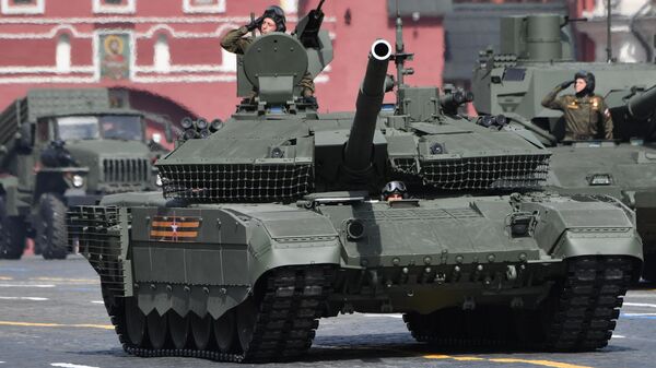T-90M Proryv tank at a repetition of the 77th Victory Day Parade in Moscow, May 2022. - Sputnik भारत