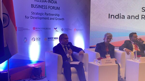 Sergey Cheryomin, Minister, Govt of Moscow; Head of Dept for External Economic & International Relations of Moscow speaks at the 2023 Russia—India Business Forum - Sputnik भारत
