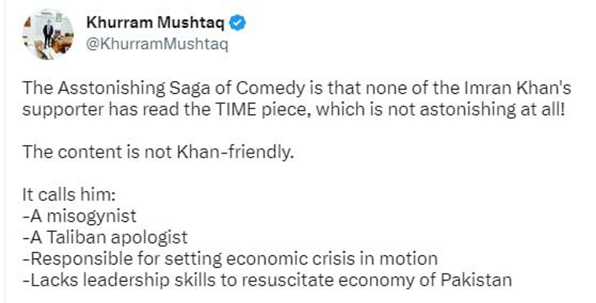 A screenshot of Khurram Mushtaq's tweet - Sputnik India, 1920, 05.04.2023