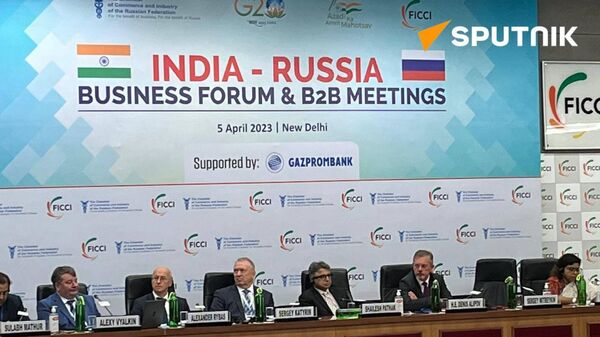 Russian Ambassador to New Delhi Denis Alipov addresses the India-Russia Business Forum - Sputnik India
