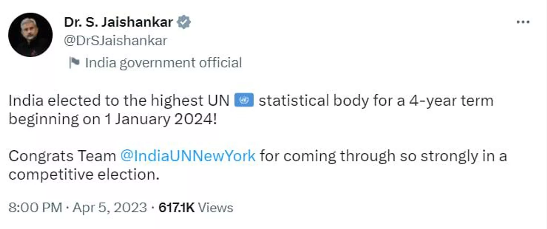 A screenshot of S. Jaishankar's tweet - Sputnik India, 1920, 06.04.2023