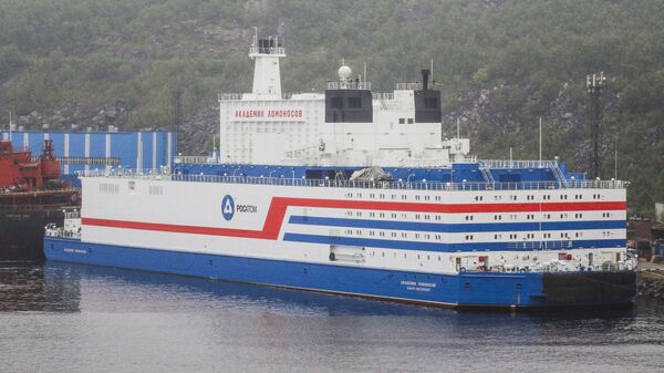 The world's first floating nuclear power plant (NPP) Akademik Lomonosov is pictured at the port of Murmansk, Russia.  - Sputnik भारत