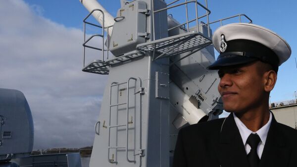 Duty officer at the supersonic Bramas missile system on board the frigate Tarkash (Quiver) after the formal ceremony transferring the ship to the naval forces of India at the pier of the Baltic Shipyard Yantar factory. - Sputnik India