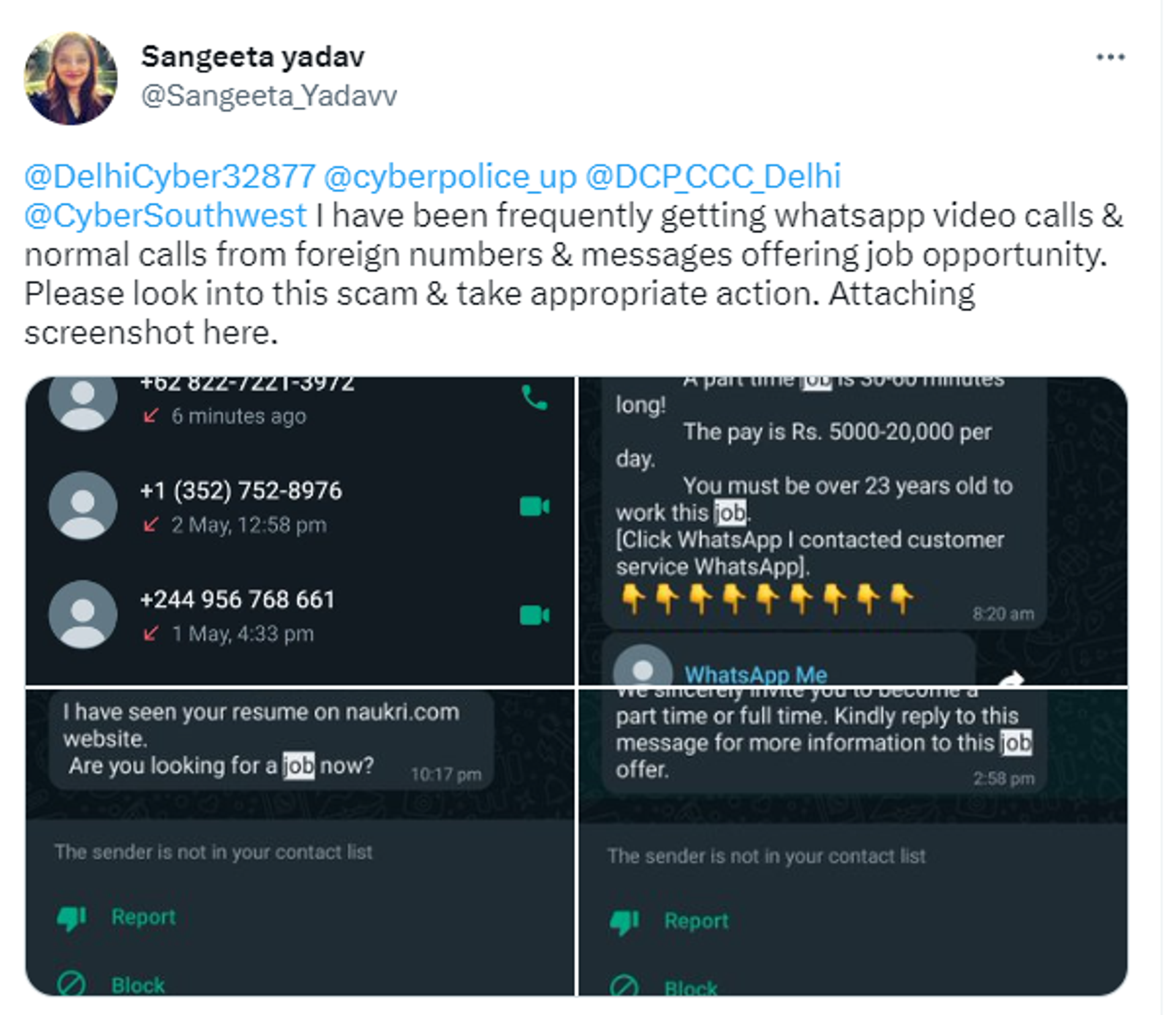 User Complaining About Spam Whatsapp Call  - Sputnik India, 1920, 12.05.2023