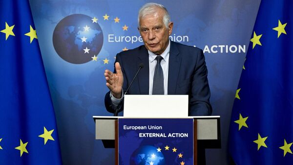 European Union foreign policy chief Josep Borrell speaks during a media conference after a high-level Belgrade-Pristina dialogue meeting at the EEAS building in Brussels, Tuesday, May 2, 2023. - Sputnik India