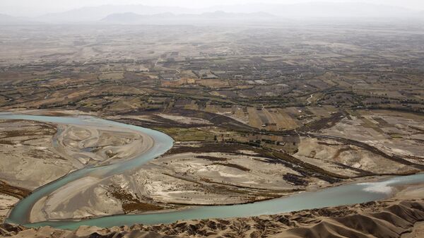 An aerial view from a medevac helicopter shows the Helmand river - Sputnik India