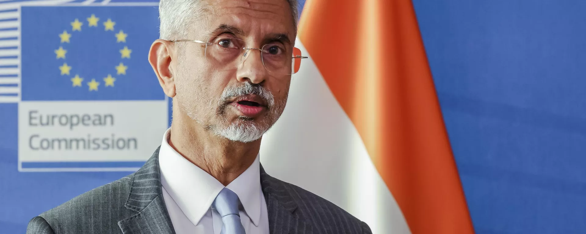 India's Minister for External Affairs S. Jaishankar addresses the media during a press conference on the EU-India Trade and Technology Council at EU headquarters in Brussels, Belgium, Tuesday, May 16, 2023. - Sputnik भारत, 1920, 08.06.2023