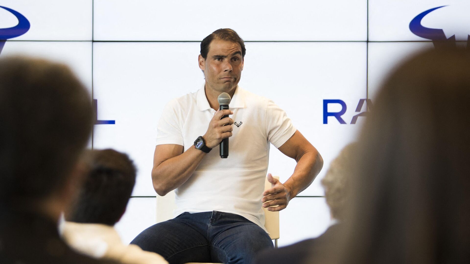Spanish tennis player Rafael Nadal gestures as he talks during a press conference to announce he will not compete in the French Open, at the Rafa Nadal Academy in Manacor, on the Spanish Balearic Island of Mallorca, on May 18, 2023. - Sputnik India, 1920, 19.05.2023