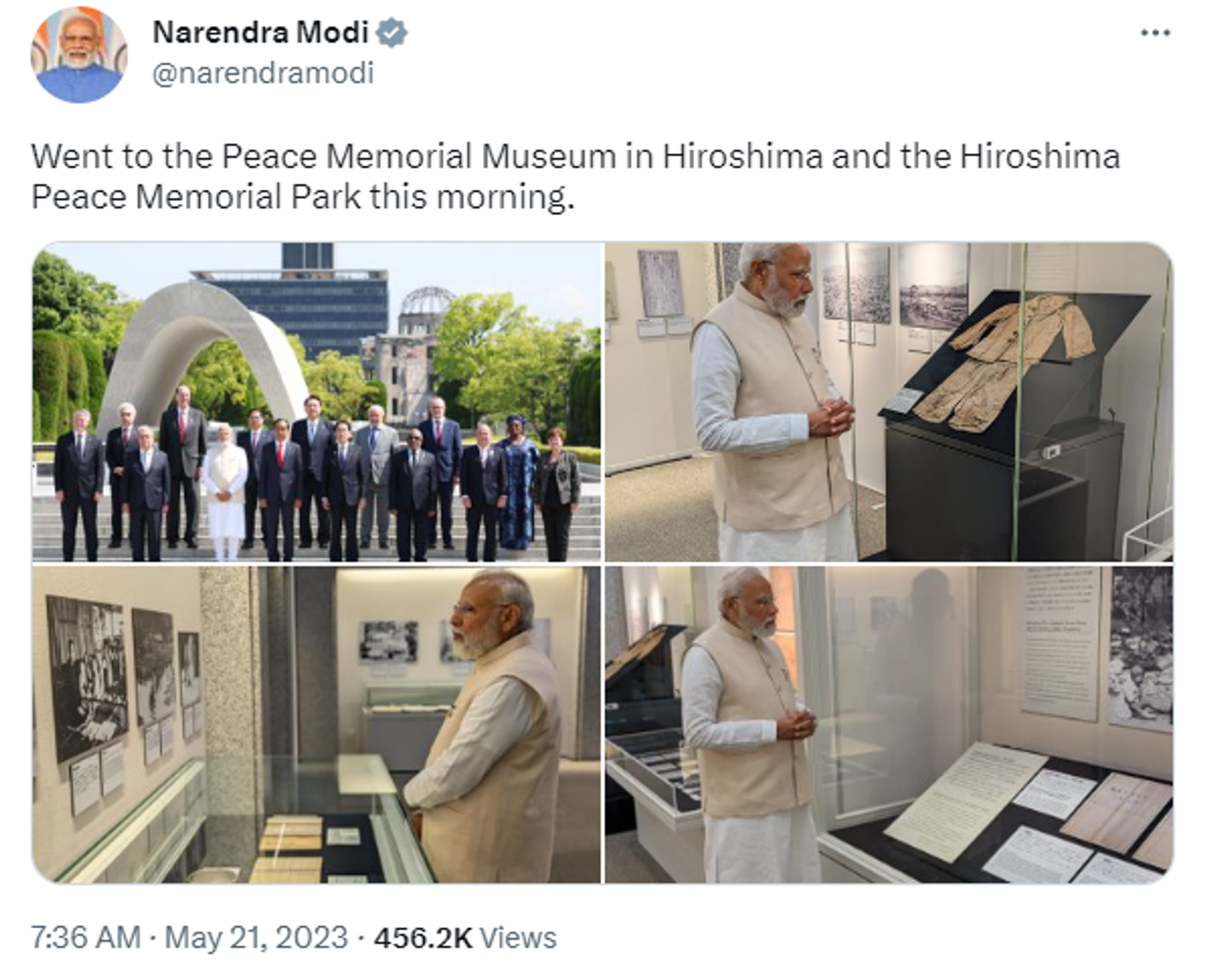 Prime Minister Narendra Modi Visited Peace Memorial Park in Hiroshima - Sputnik India, 1920, 21.05.2023