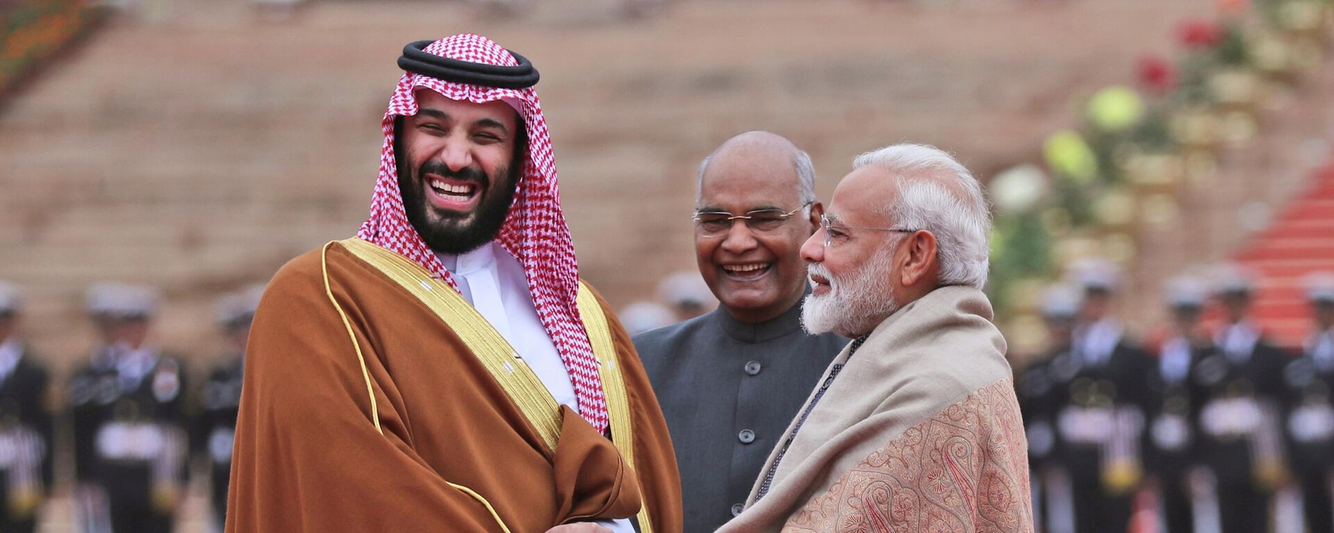 FILE - In this Feb. 20, 2019 file photo, Saudi Arabia's Crown Prince Mohammed bin Salman shakes hand with Indian Prime Minister Narendra Modi during a ceremonial welcome in New Delhi, India - Sputnik India, 1920, 09.02.2024
