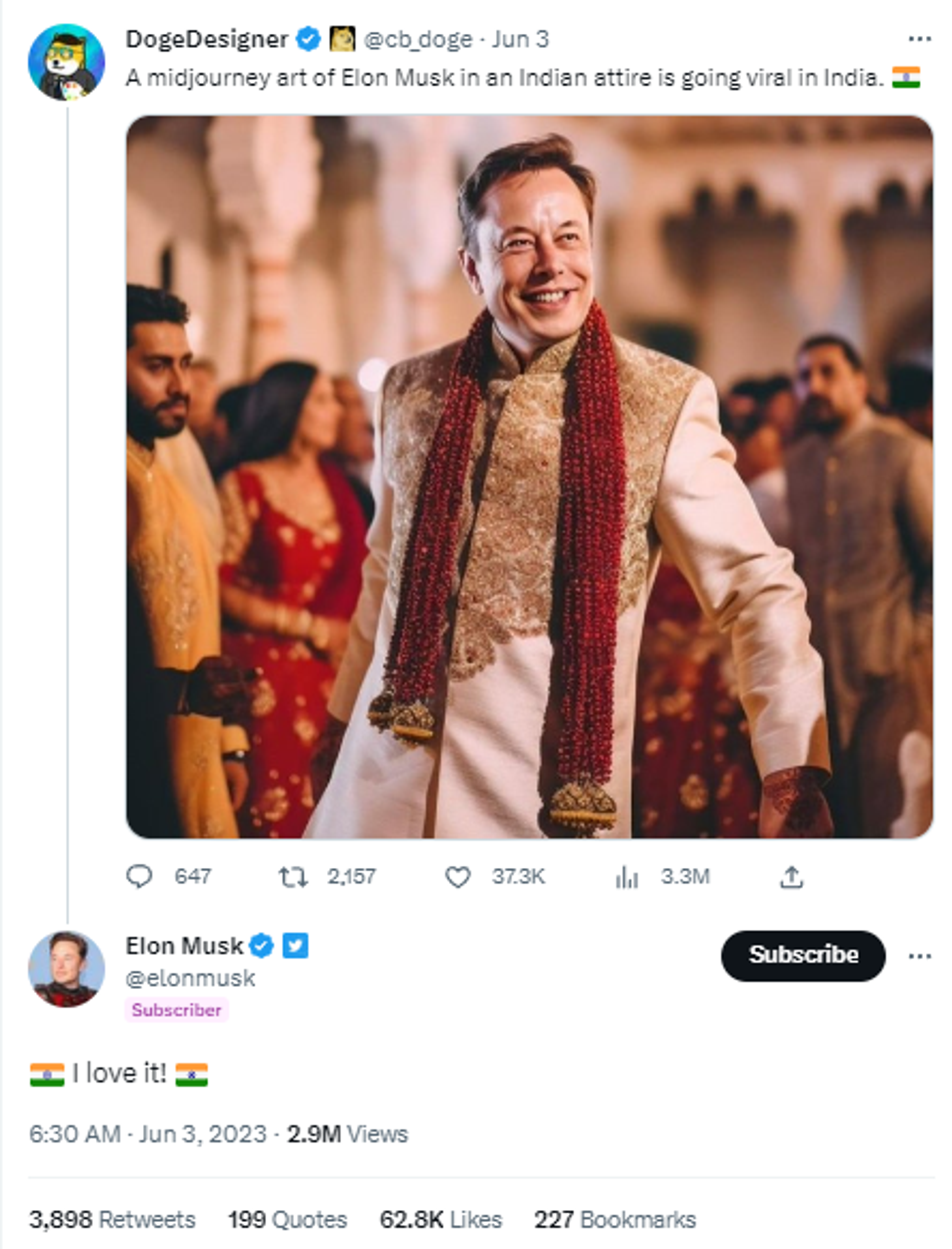 Elon Musk reactions over his desi Indian groom look transformed through Artificial Intelligence - Sputnik India, 1920, 04.06.2023