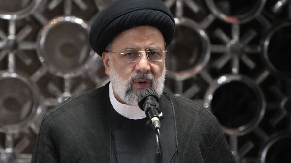 Iranian President Ebrahim Raisi delivers a speech after attending a mid-day prayer at Istiqlal Mosque in Jakarta, Indonesia, Wednesday, May 24, 2023. - Sputnik India