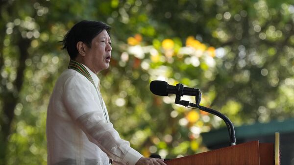 Philippine President Ferdinand Marcos Jr. delivers his speech at the 126th founding anniversary of the Philippine Army at Fort Bonifacio in Taguig, Philippines on Wednesday, March 22, 2023. - Sputnik India