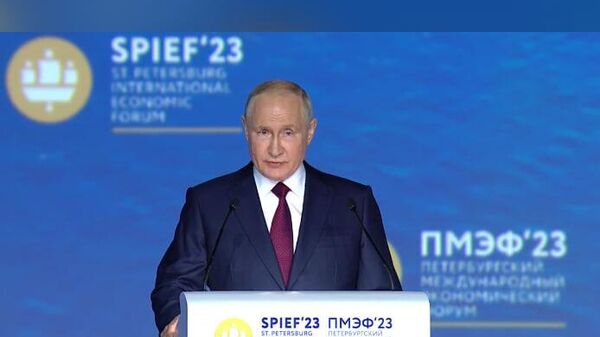 Vladimir Putin addresses SPIEF 2023 plenary session - Sputnik भारत