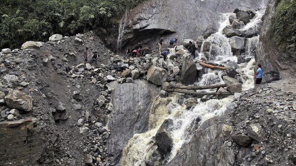 A landslide in North Sikkim, India - Sputnik भारत