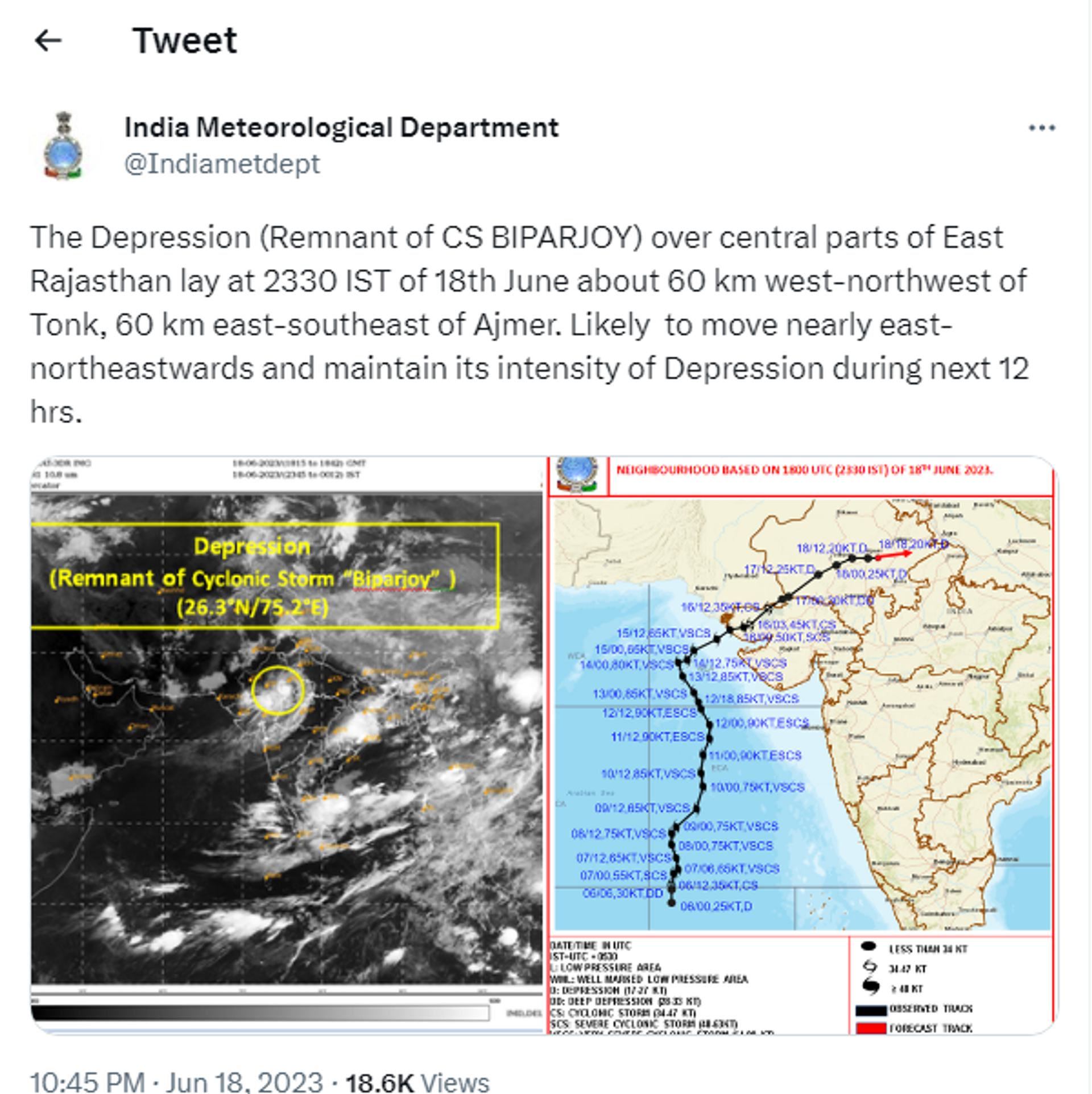 Biparjoy, IMD - Sputnik भारत, 1920, 19.06.2023