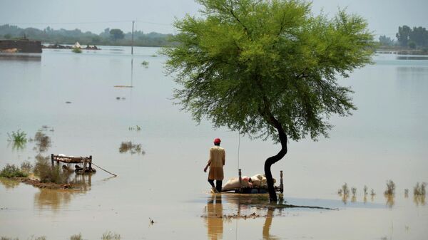 Затопленные улицы во время наводнения в Пакистане  - Sputnik भारत