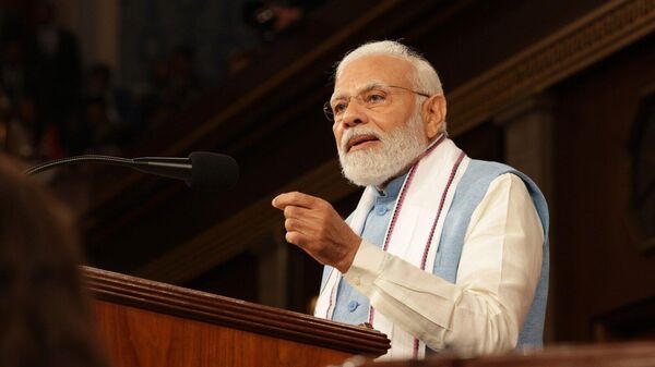 India's Prime Minister Narendra Modi addresses a joint meeting of Congress - Sputnik भारत