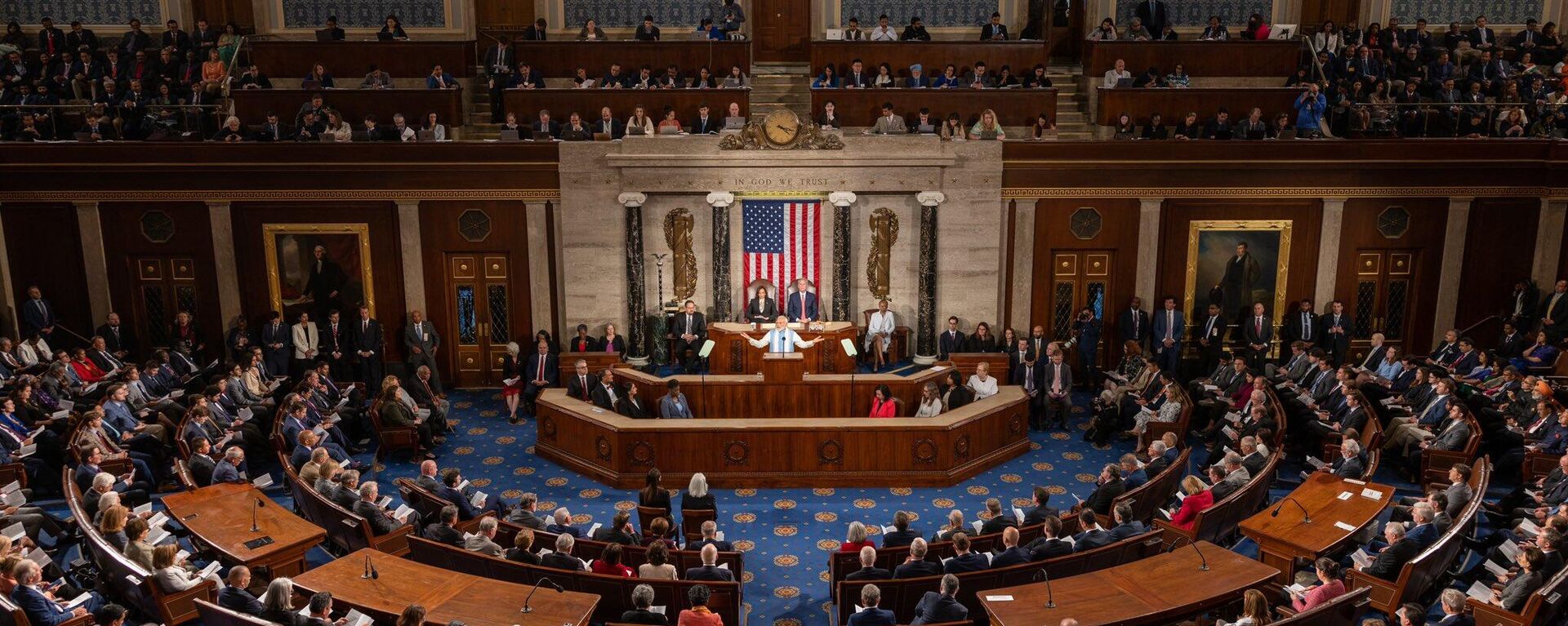 India's Prime Minister Narendra Modi addresses a joint meeting of Congress - Sputnik भारत, 1920, 23.06.2023