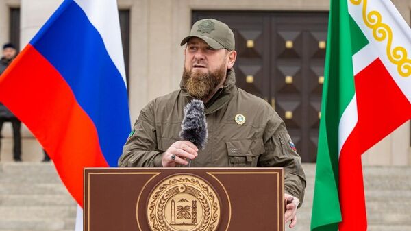 In this handout photo released by the press service of the Head of Chechen Republic, Head of the Chechen Republic Ramzan Kadyrov takes part in a review of the Chechen Republic's troops and military hardware in Grozny, Chechen Republic, Russia - Sputnik India