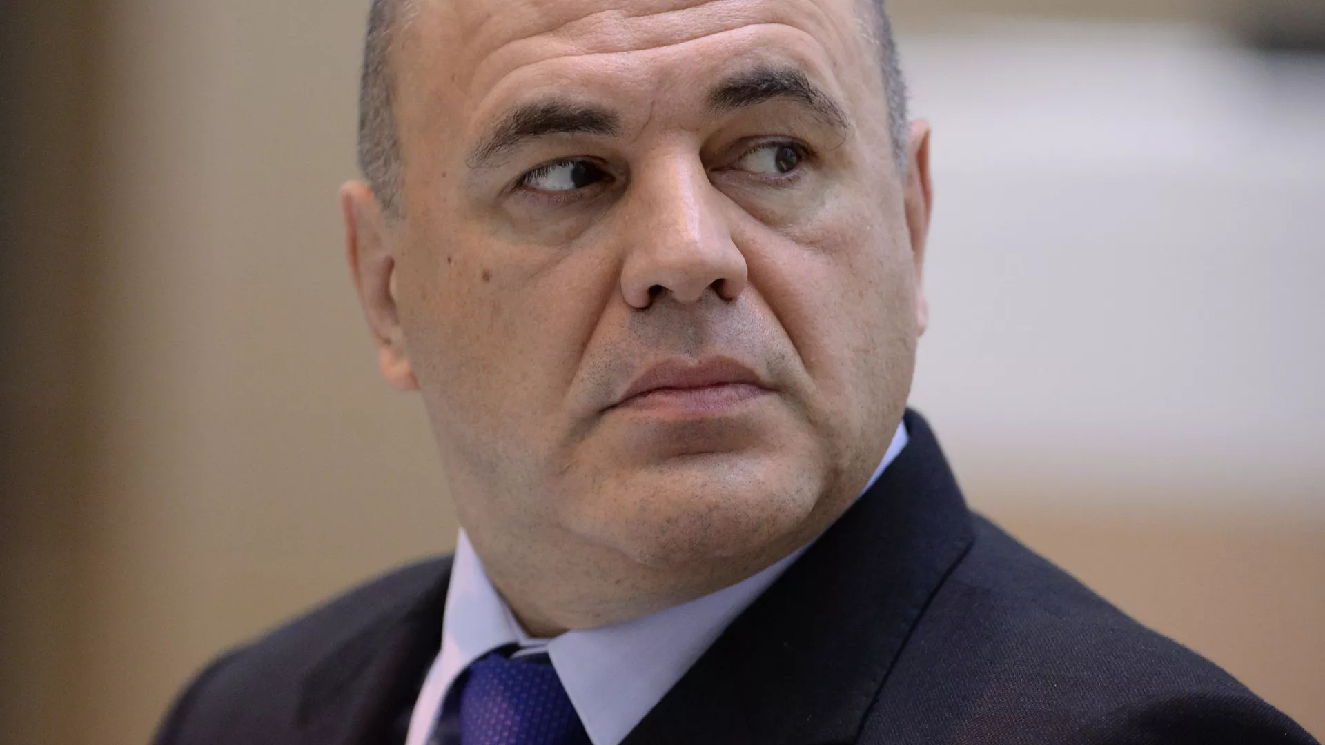 On this October 12, 2016 file photo Russia's Federal Tax Service Head Mikhail Mishustin attends a session at the Federation Council, the upper house of Russia's parliament, in Moscow, Russia.