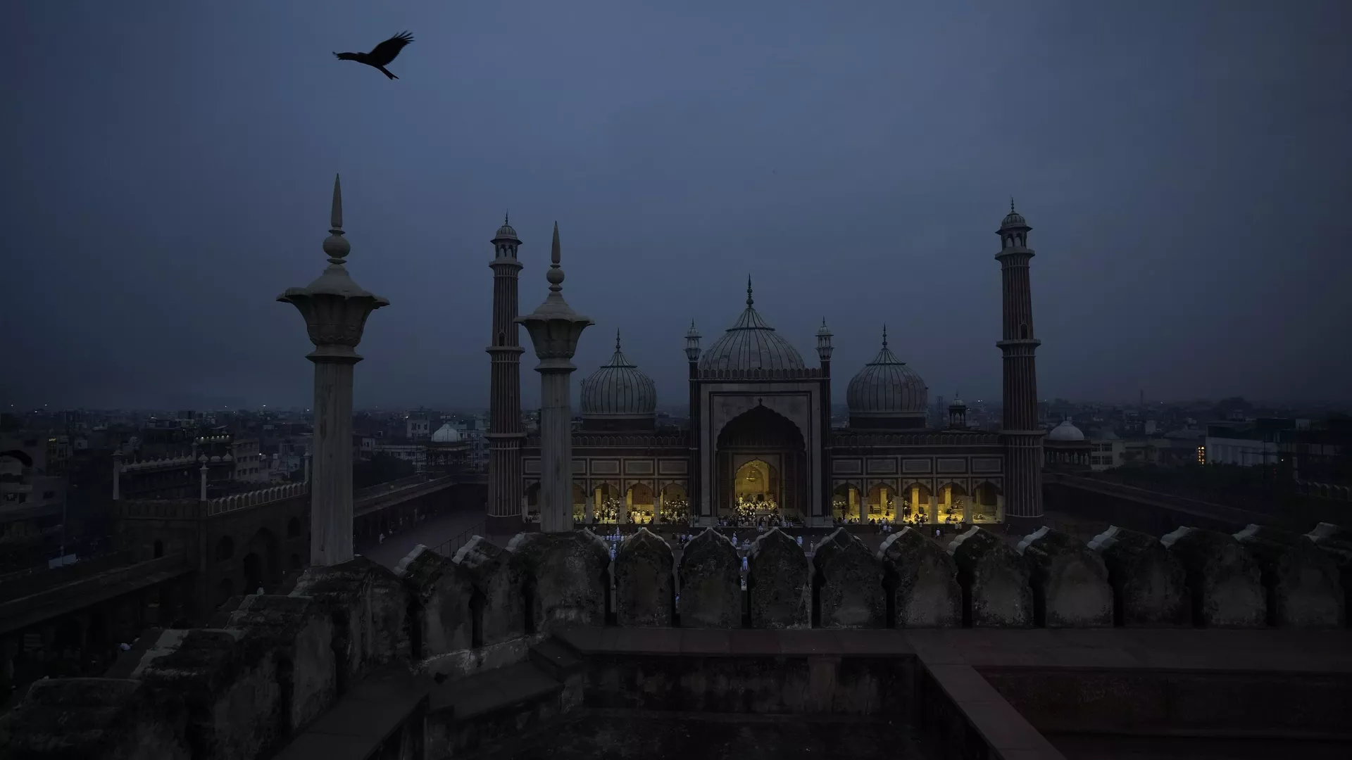 Muslims gather early morning to offer Eid al-Adha prayers at the Jama Masjid or Mosque, in New Delhi, India, Thursday, June 29, 2023.
