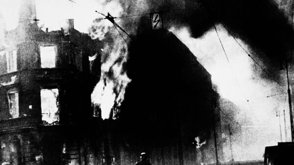 The Warsaw Ghetto shown on fire in this undated photo, Warsaw, Poland - Sputnik भारत