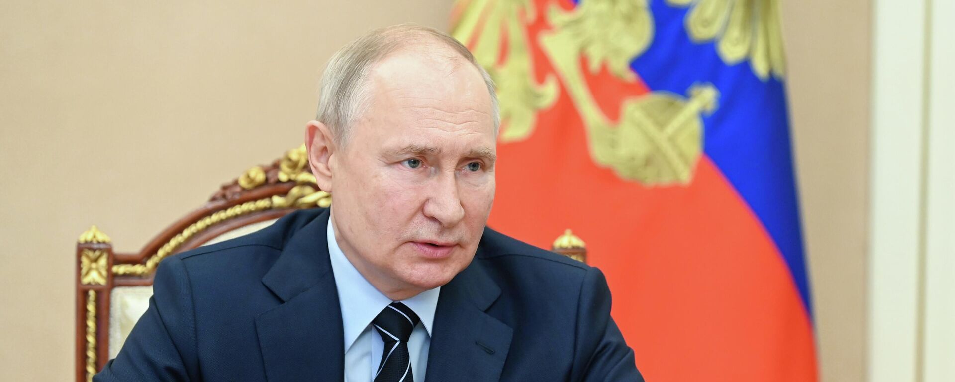 Russian President Vladimir Putin chairs a meeting with members of the Security Council via a video conference at the Kremlin in Moscow, Russia. - Sputnik India, 1920, 24.07.2023
