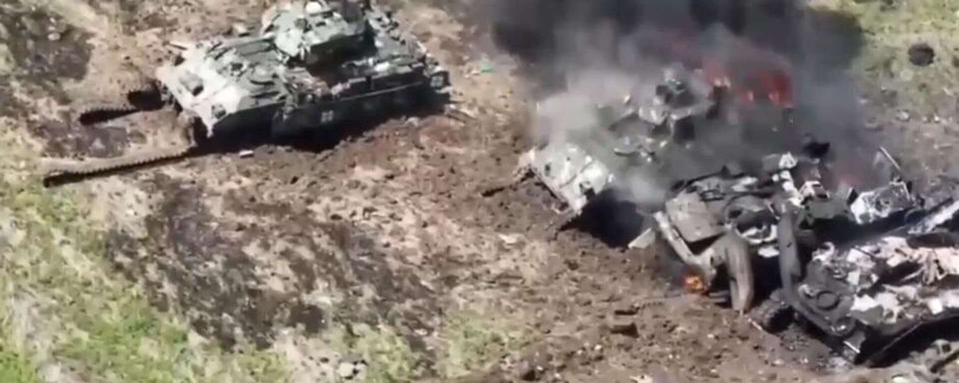 The Russian Ministry of Defense has published footage of destroyed armored vehicles of the Ukrainian armed forces, including German Leopard tanks and American Bradley infantry fighting vehicles - Sputnik भारत, 1920, 28.07.2023