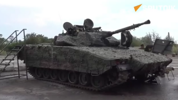 The captured Swedish CV-90 infantry fighting vehicle was shown to Russian Defense Minister Sergey Shoigu during an inspection of the command post of the Tsentr Group of Forces in the zone of the special military op  - Sputnik भारत