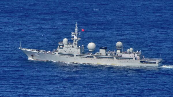 In this image supplied by the Australian Department of Defence, Chinese People's Liberation Army-Navy (PLA-N) Intelligence Collection Vessel Haiwangxing operating off the north-west shelf of Australia, Wednesday, May 11, 2022. - Sputnik India
